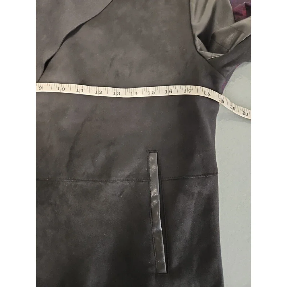 NWT! Bagatelle Collection Faux Suede Leather Drap Collar Open Jacket - Picture 9 of 13